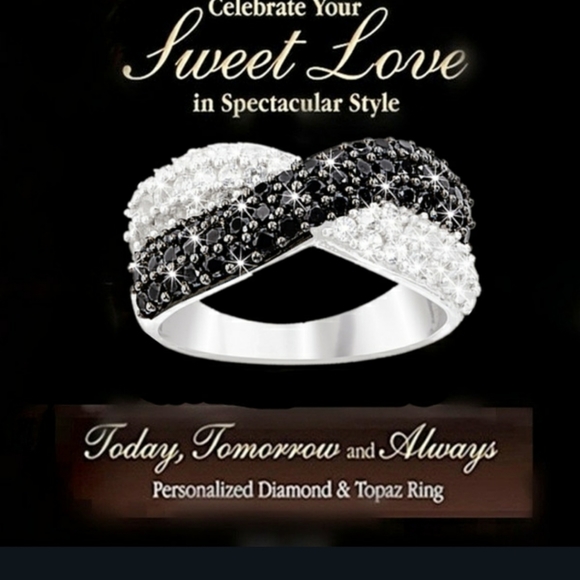 Diamond and Topaz Ring - Picture 2 of 2